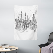 Sketchy NYC Cityscape Tapestry