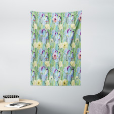 Cactus Buds Types Pattern Tapestry