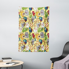 Hippo Giraffe Koala Tapestry