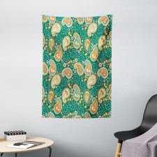 Folkloric Paisley Flowers Tapestry