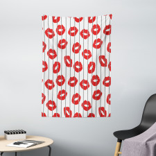 Woman Lips Love Behind Bars Tapestry