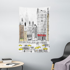 Busy City Traffic Jam Tapestry