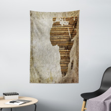 Wooden Plank Map Tapestry