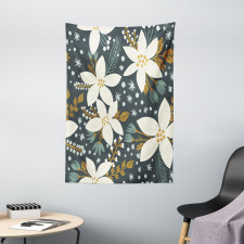 Poinsettia Blossoms Art Tapestry