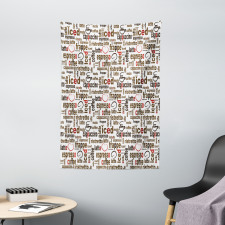 Coffee Words Cafe Shop Tapestry