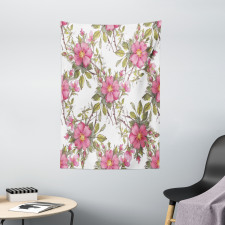 Dog Rose Garden Floral Tapestry