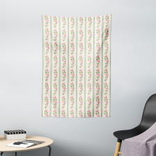 Flower Roses Buds Swirls Tapestry