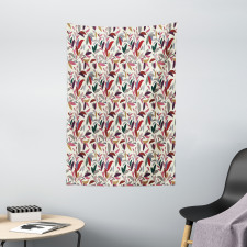 Modern Swirls Leaves Tapestry