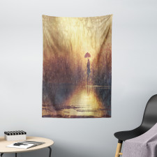 Woman Under the Rain Tapestry