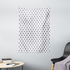 Grey Squares Flowers Tapestry