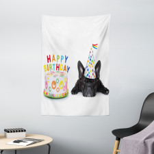 Bulldog Party Cake Tapestry