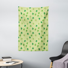 Checkered Retro Shamrocks Tapestry