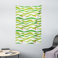 Colorful Wavy Bands Tapestry