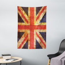 Union Jack Motif Grunge Tapestry