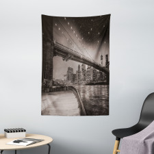 Brooklyn Bridge Night Tapestry