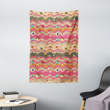 Wavy Lines Groovy Hippie Tapestry