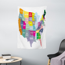 USA Map Colorful States Tapestry