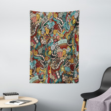 Cinema Items Popcorn Tapestry