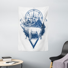 Deer Compass Ethnic Tapestry