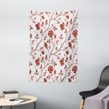 Monochrome Rose Leaves Tapestry
