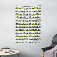 Sedans Bus Traveling Theme Tapestry