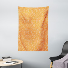 Pumpkin Leaves Swirls Tapestry