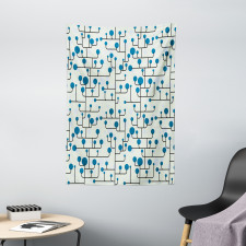 Abstract Lines Dots Tapestry