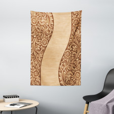 Monochrome Tones Ornate Wood Tapestry