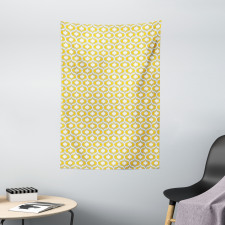 Yellow Vivid Oval Shapes Tapestry