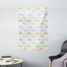 Pastel Cars Pattern Tapestry