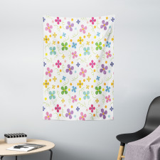 Spring Daisies Dots Sketch Tapestry