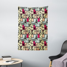 Robots on Grid Squares Tapestry