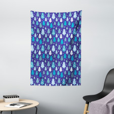 Snowflakes Xmas Trees Tapestry