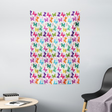 Vibrant Floral Happy Tapestry