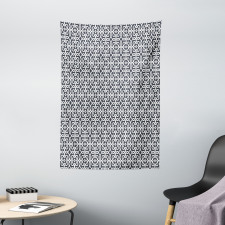 Dark Swirls Squares Tapestry