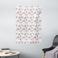 Bullfinch Birds Sakura Tapestry