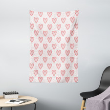 Dotted Heart Pattern Tapestry