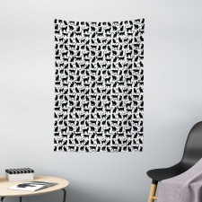 Black Silhouettes Friendly Tapestry