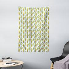 Vertical Lines Flowers Tapestry