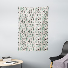 Geometric Cartoon Plant Tapestry