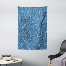 Ocean Waves Doodle Tapestry