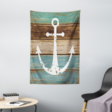 Grunge Marine Wooden Plank Tapestry