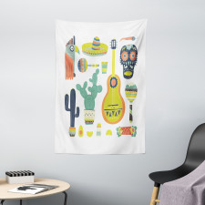 Mexican Motifs Taco Tapestry