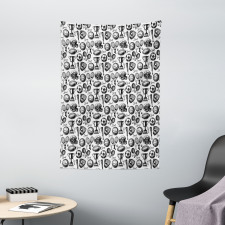 Monochrome Baseball Glove Tapestry