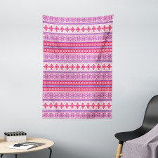 Geometric Snow December Tapestry