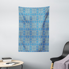 Patchwork Style Blue Tapestry