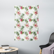 Palm Trees Hibiscus Tapestry