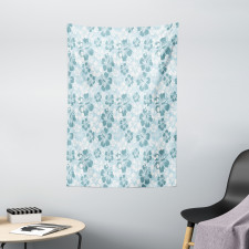 Faded Flower Silhouettes Tapestry