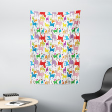 Abstract Stallions Wild Tapestry