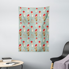 Santa Deer Vintage Tapestry